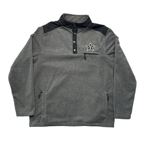 Colosseum Men's Gray Vanderbilt Commodores 1/4 Button Fleece Pullover - Picture 1 of 9